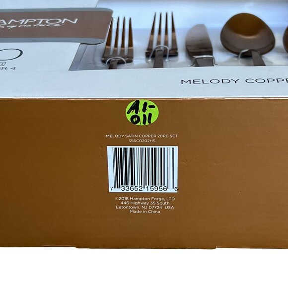Hampton Signature NEW Service 4 Melody Copper Flatware Titanium Stainless Steel - Picture 10 of 10